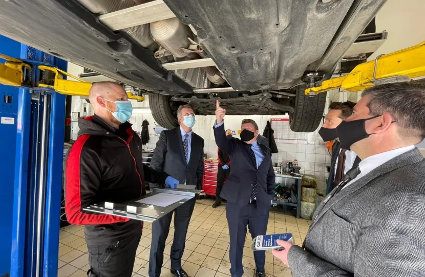 Dean Russell takes a look at the underside of a car