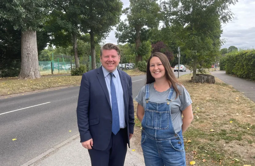 Dean Russell visits Abbots Langley with Kristina Allison