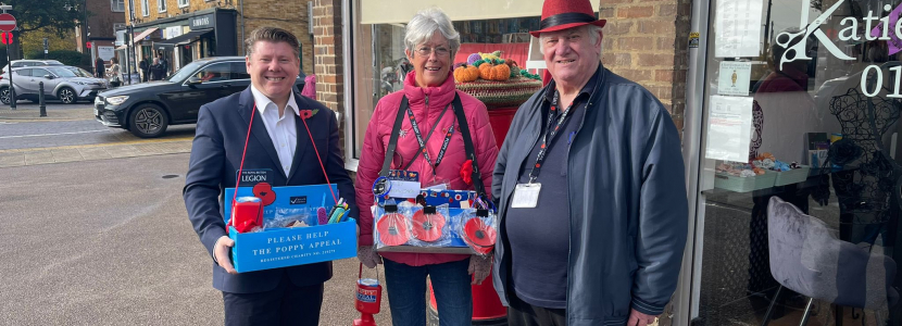 Dean Russell helps with the Poppy Appeal