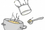 Chef hat and utensils