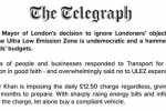 Top of open letter to Telegraph over ULEZ Expansion