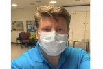 Dean Russell volunteering in Watford General Hospital