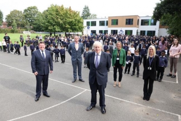 Prime Minister Boris Johnson visits Beechfield School in Watford