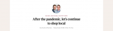 After the pandemic, let’s continue to shop local