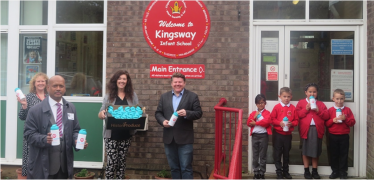 One Vision, who have been at the forefront of since the pandemic began, visited Kingsway Infant School alongside local MP Dean Russell.