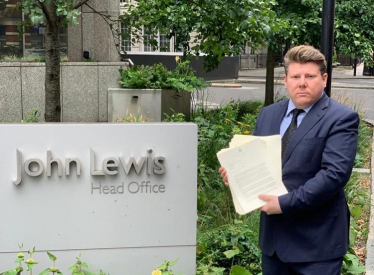 Dean Russell MP outside John Lewis HQ