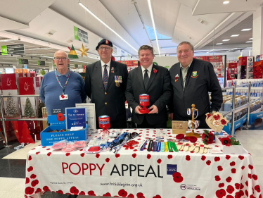 Dean Russell MP with poppy sellers