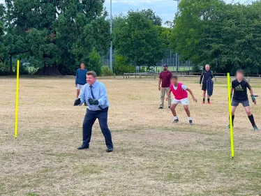 Dean Russell playing football